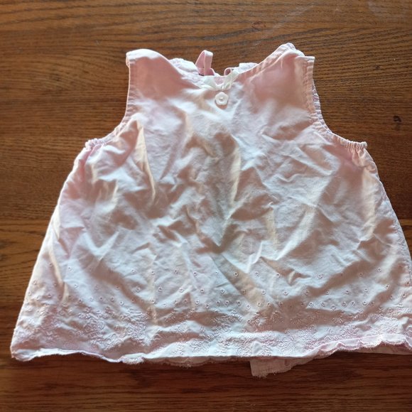 Pretty Light Pink Eyelet Top With Back Ties - Picture 1 of 9